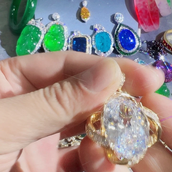 非金属红色蓝色满钻镶嵌