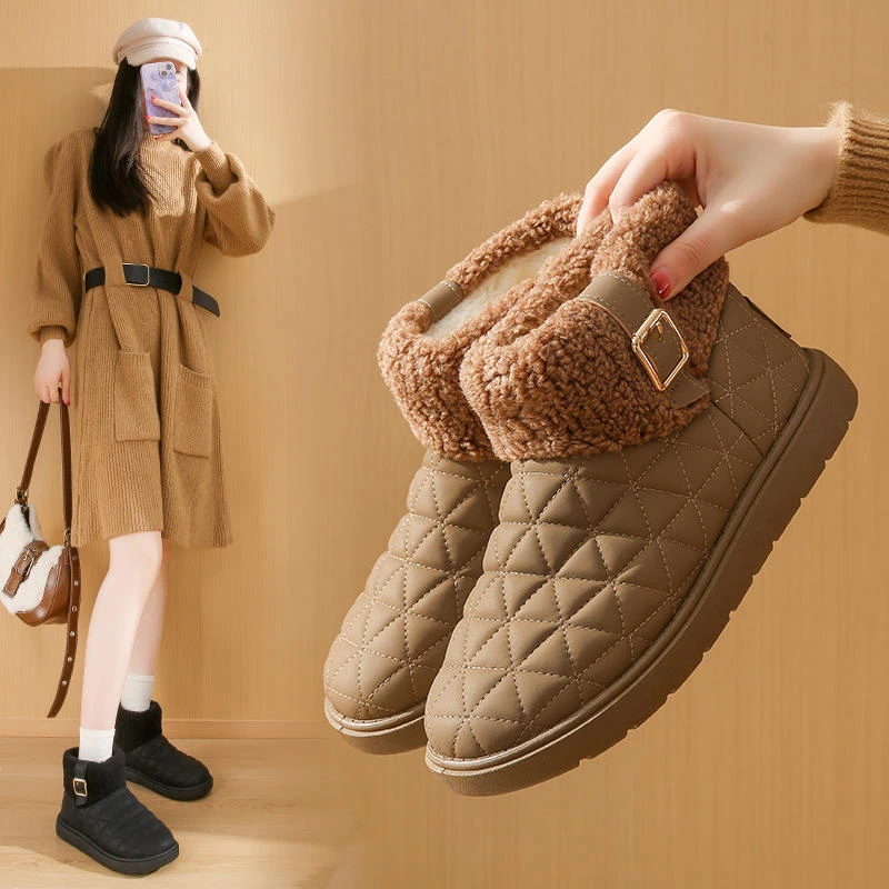 经典加绒高帮棉靴2025加厚女冬季新款学生ins潮韩版保暖休闲棉鞋