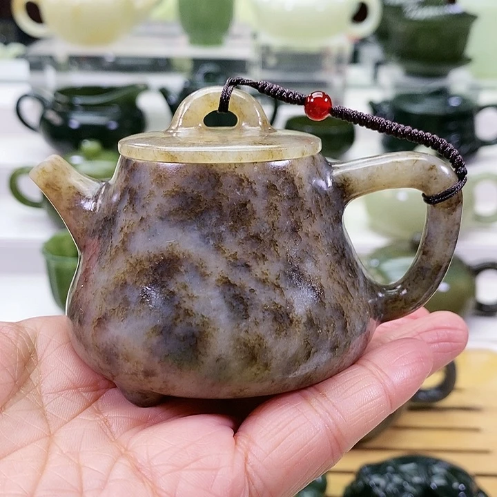 未镶嵌和田玉挂件茶壶100m l