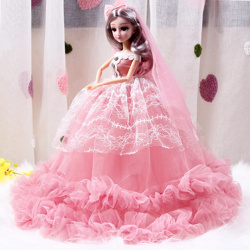 45厘米洋娃娃女孩婚纱芭比娃娃女孩公主套装生日礼物婚纱六一生日