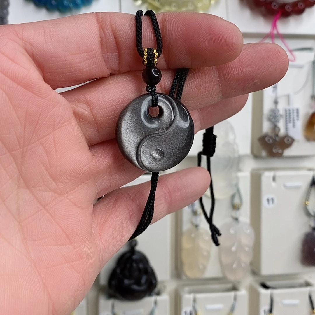 黑曜岩颈饰未镶嵌安**雨