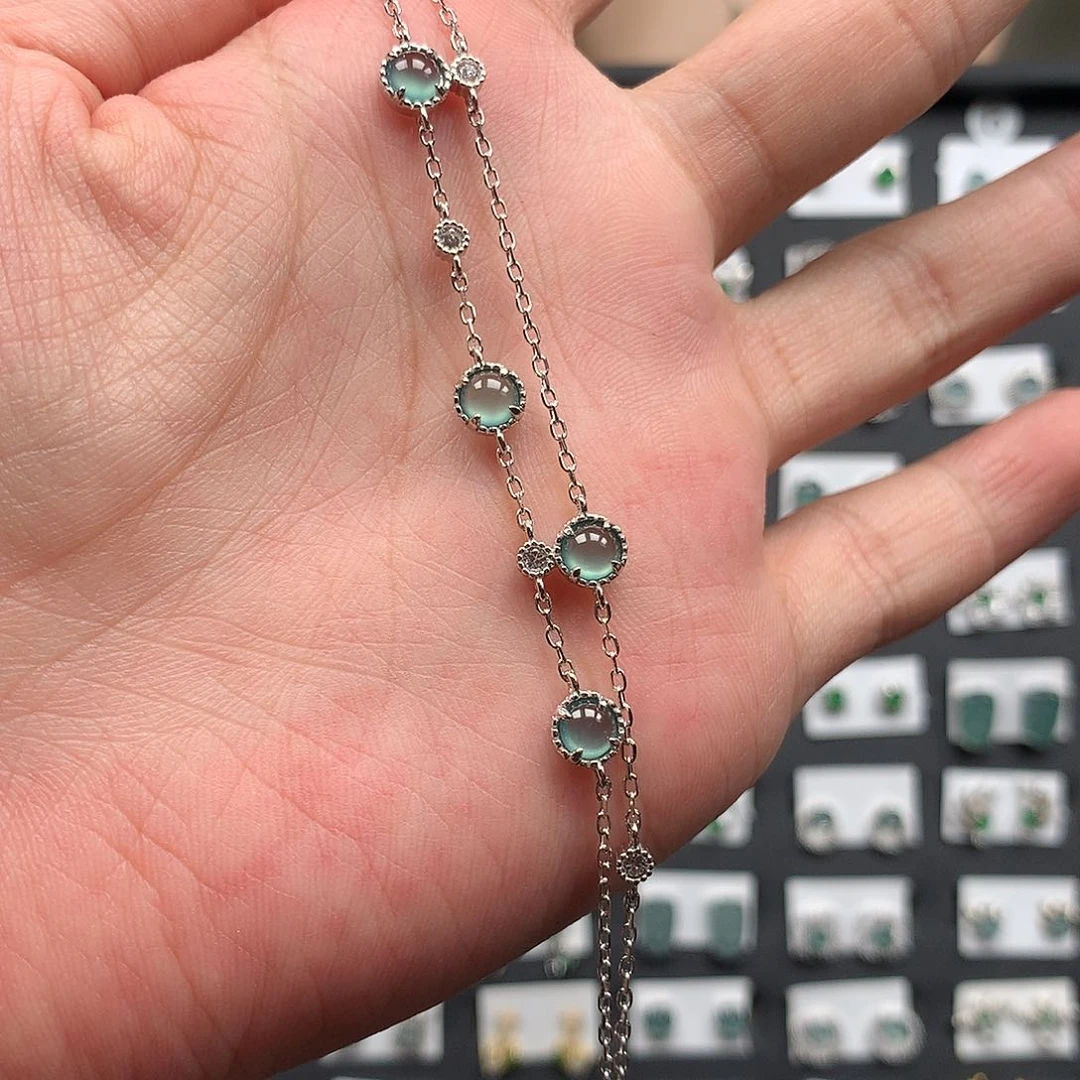 银S925镶嵌手链翡翠古****生8888