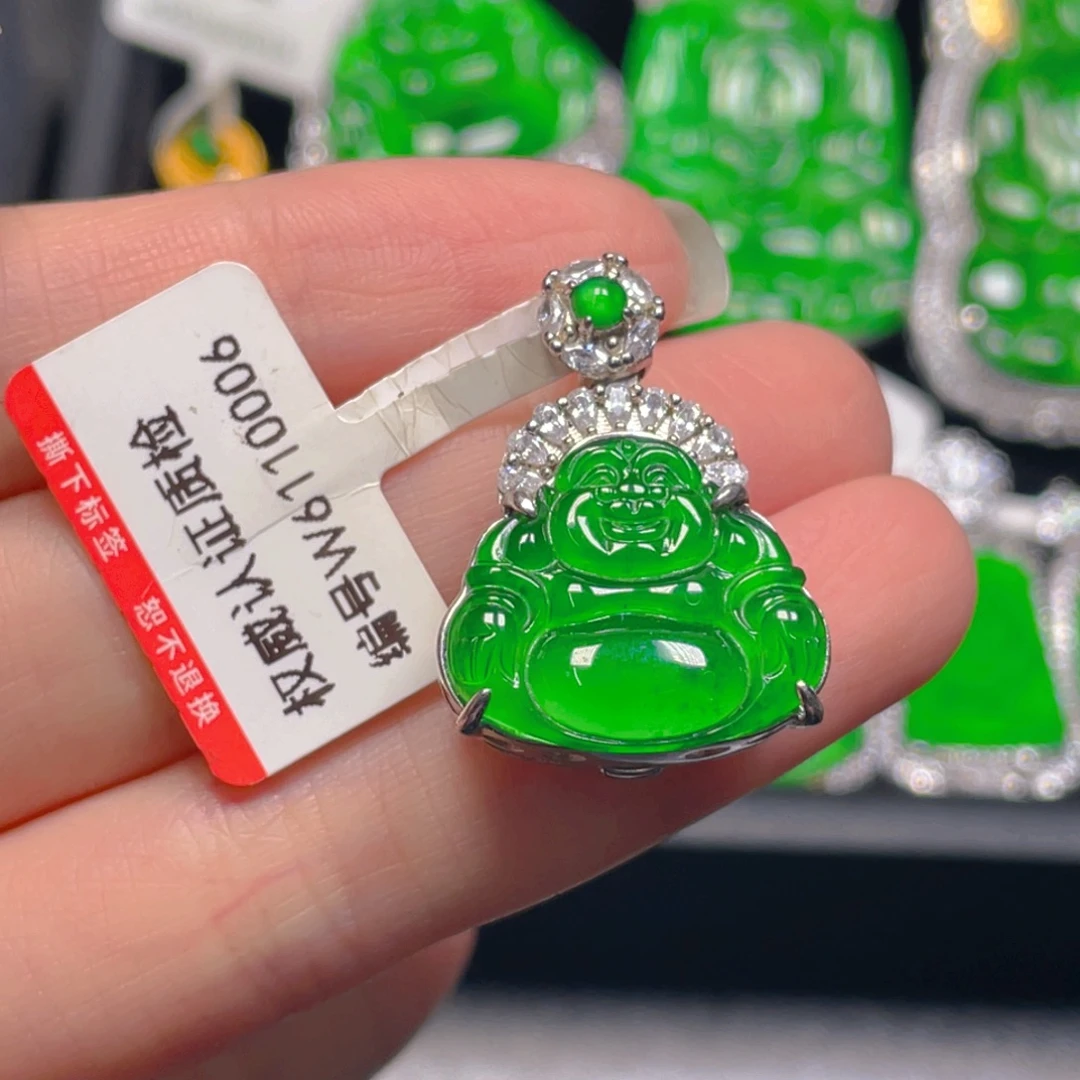 翡翠银S925镶嵌吊坠(不含链)