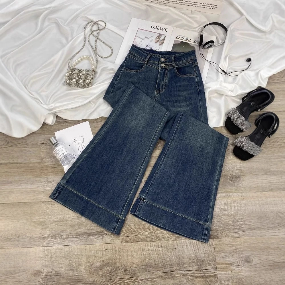 女拖地裤白色外套工装裤牛仔裤小众窄版小个子2025年空调房高腰