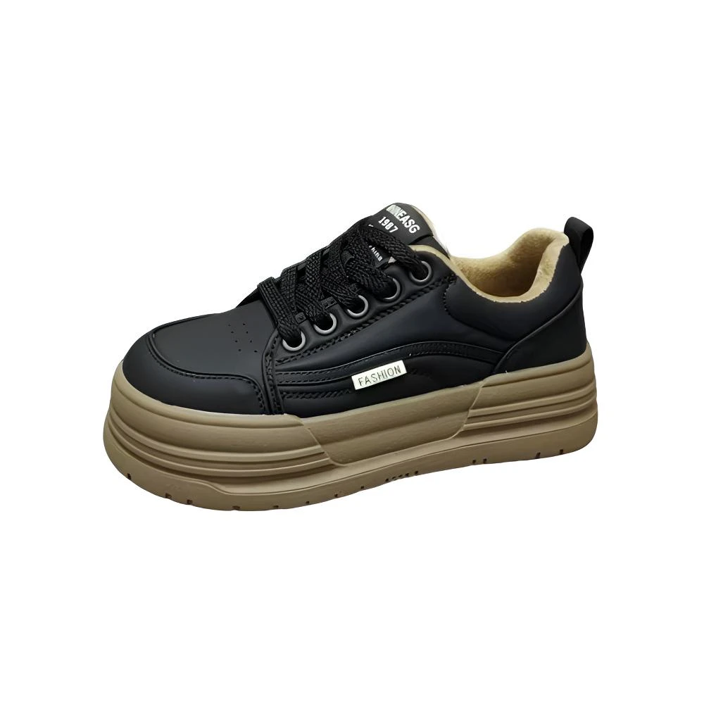 南E12515  205【内里加棉】真皮厚底小白鞋 （标准尺码）