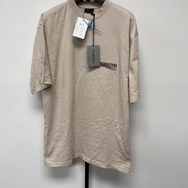 未使用 Balenciaga/巴黎世家 字母Logo印花圆领短袖T恤 01636