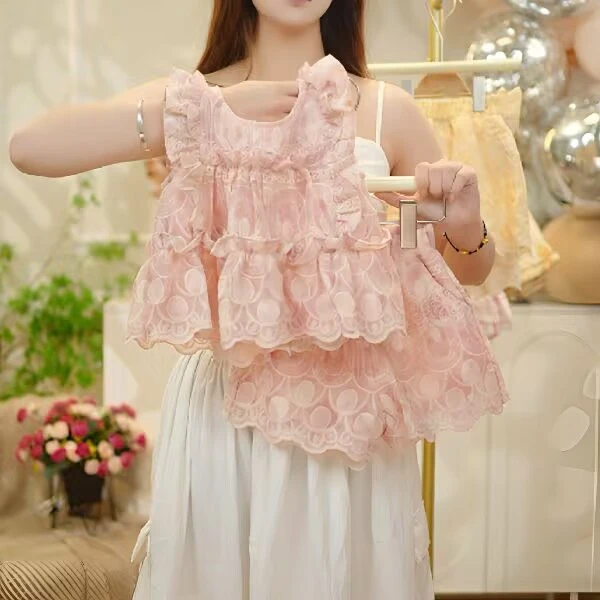 2025新款女童套装韩版儿童洋气时尚复古大童夏季小清新气质套装