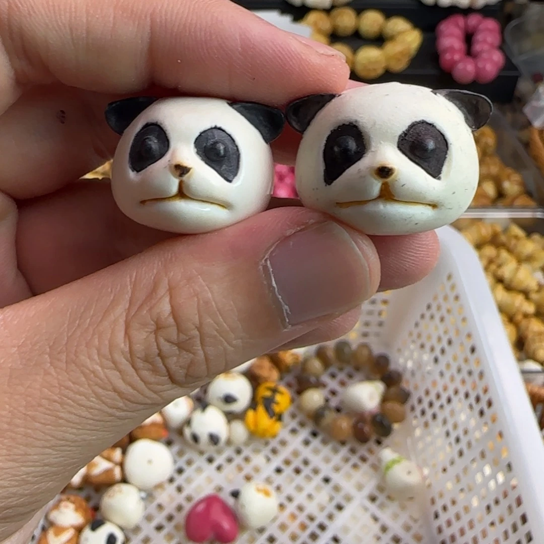 手串菩提根/象牙果微瑕疵根小付熊猫2颗
