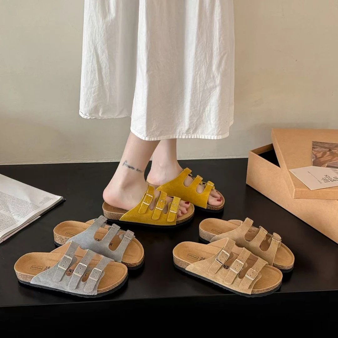 318新款百搭休闲懒人外穿舒适博肯凉拖跟高约2.5公分