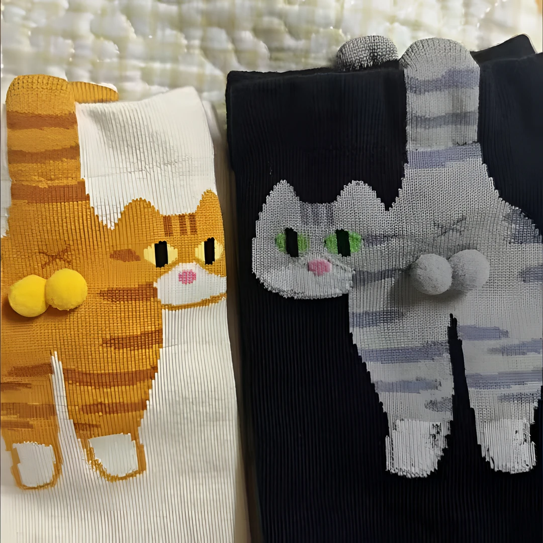 ins潮袜可爱蛋蛋猫橘猫屁屁猫咪搞怪夏季透气棉袜高棉可爱情侣袜