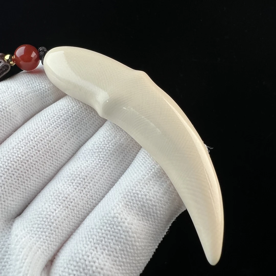 D3020天然猛犸牙雕刻 牙尖 71.8mm支持鉴定 假一罚四