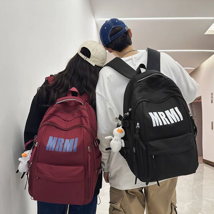 初高中生双肩背简约时尚潮流百搭大学生双肩包女森系轻便休闲男士