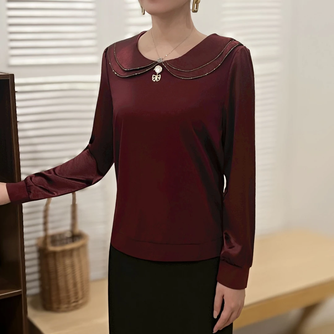 2025年新大码女装时尚洋气遮肉显瘦减龄设计感长袖气质高品质上衣