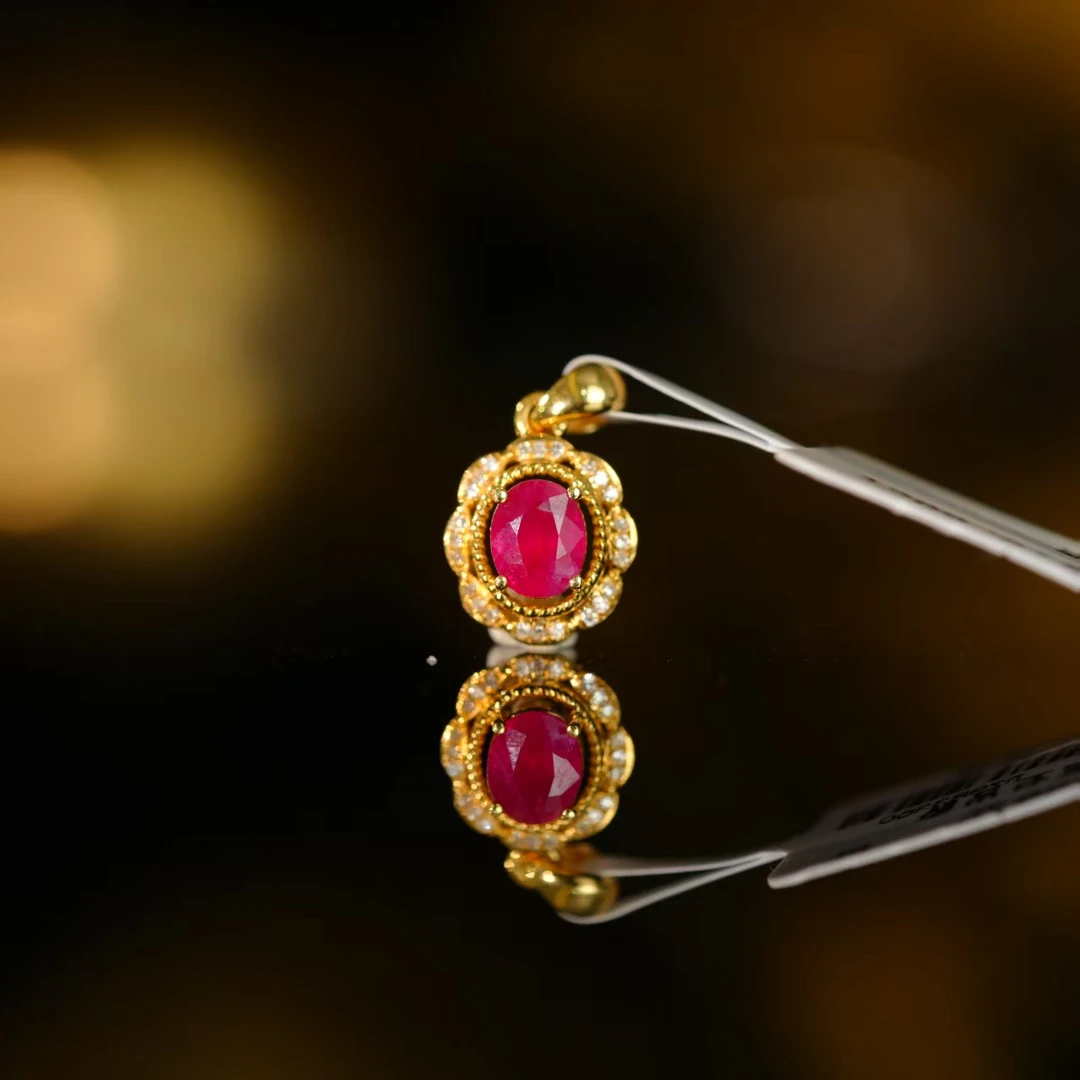 【初见珠宝】18K金红宝石吊坠22-2CH176X167【多样性发一件】