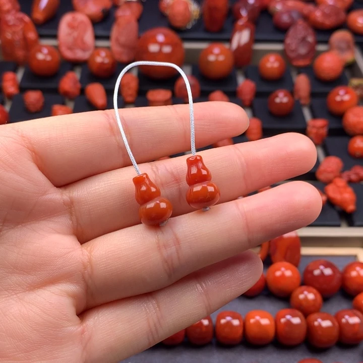 南红玛瑙未镶嵌葫芦弟子珠9MM+
