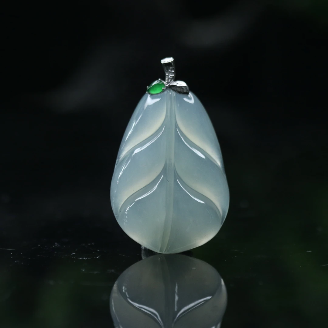 FC13天然缅甸翡翠A货18k冰叶子/300112/保利厦门拍卖