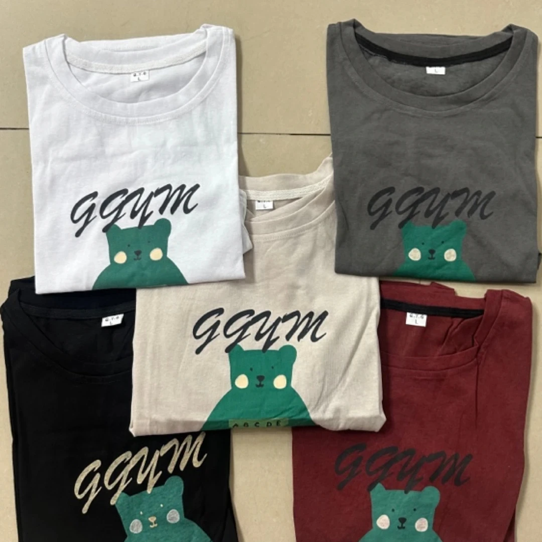 绿小熊圆领透气 韩版宽松短袖原宿风T恤印花