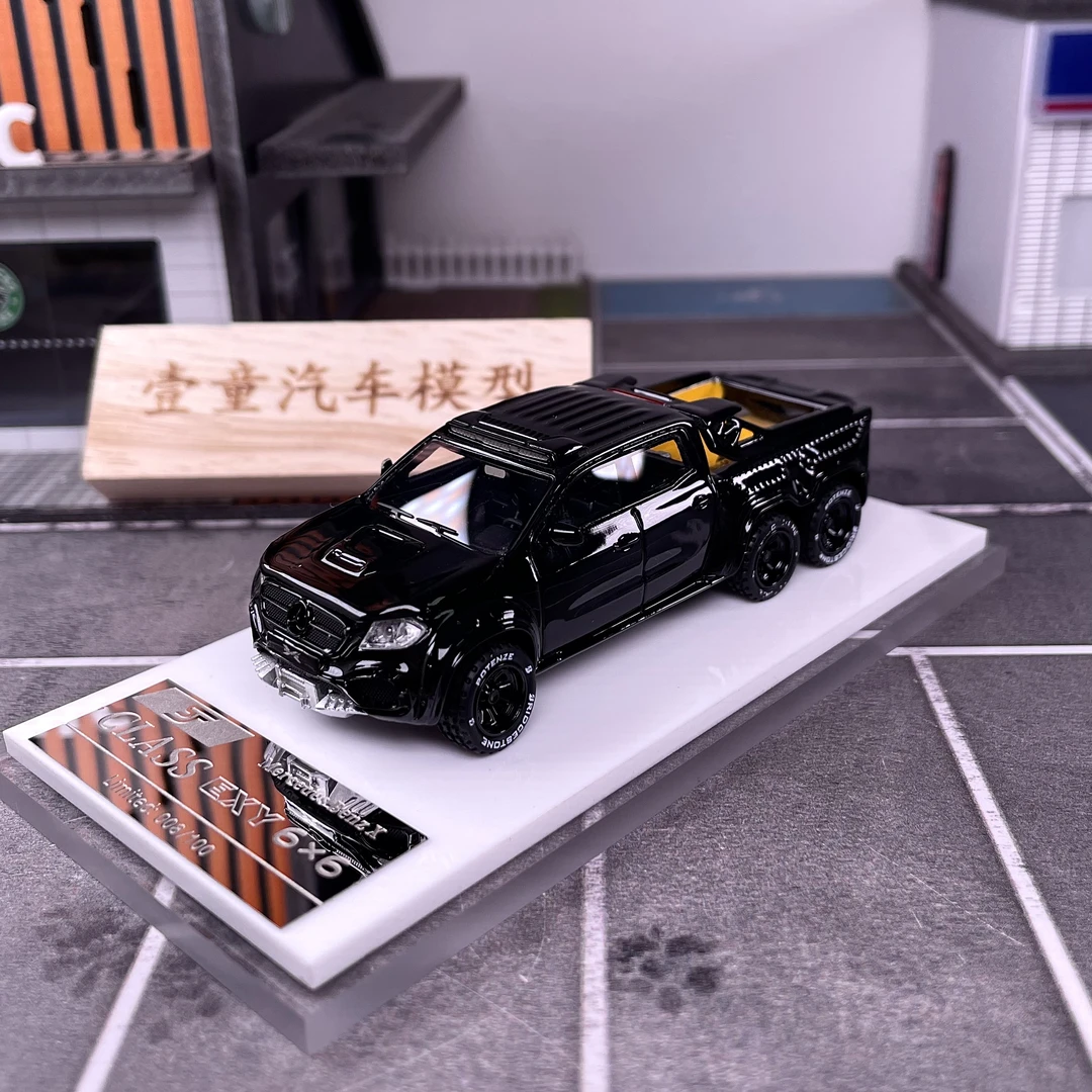 【壹童现货】SJF 1:64 奔驰X级6*6 越野车 黑色 树脂汽车模型