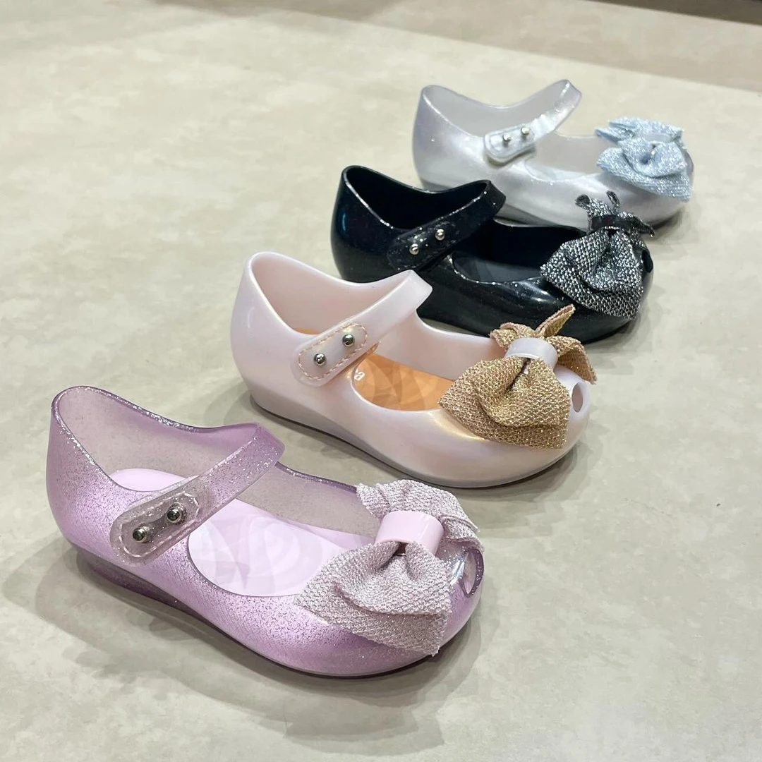 巴西梅丽莎正品儿童果冻鞋夏女童凉鞋蝴蝶结软底公主布蝴小女孩