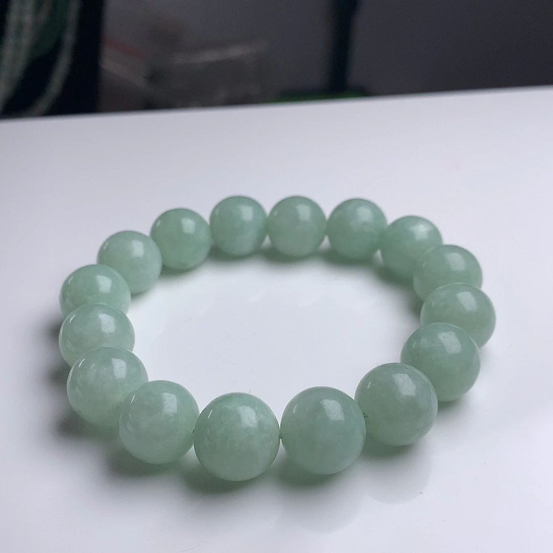 未镶嵌手串翡翠13.3mm！