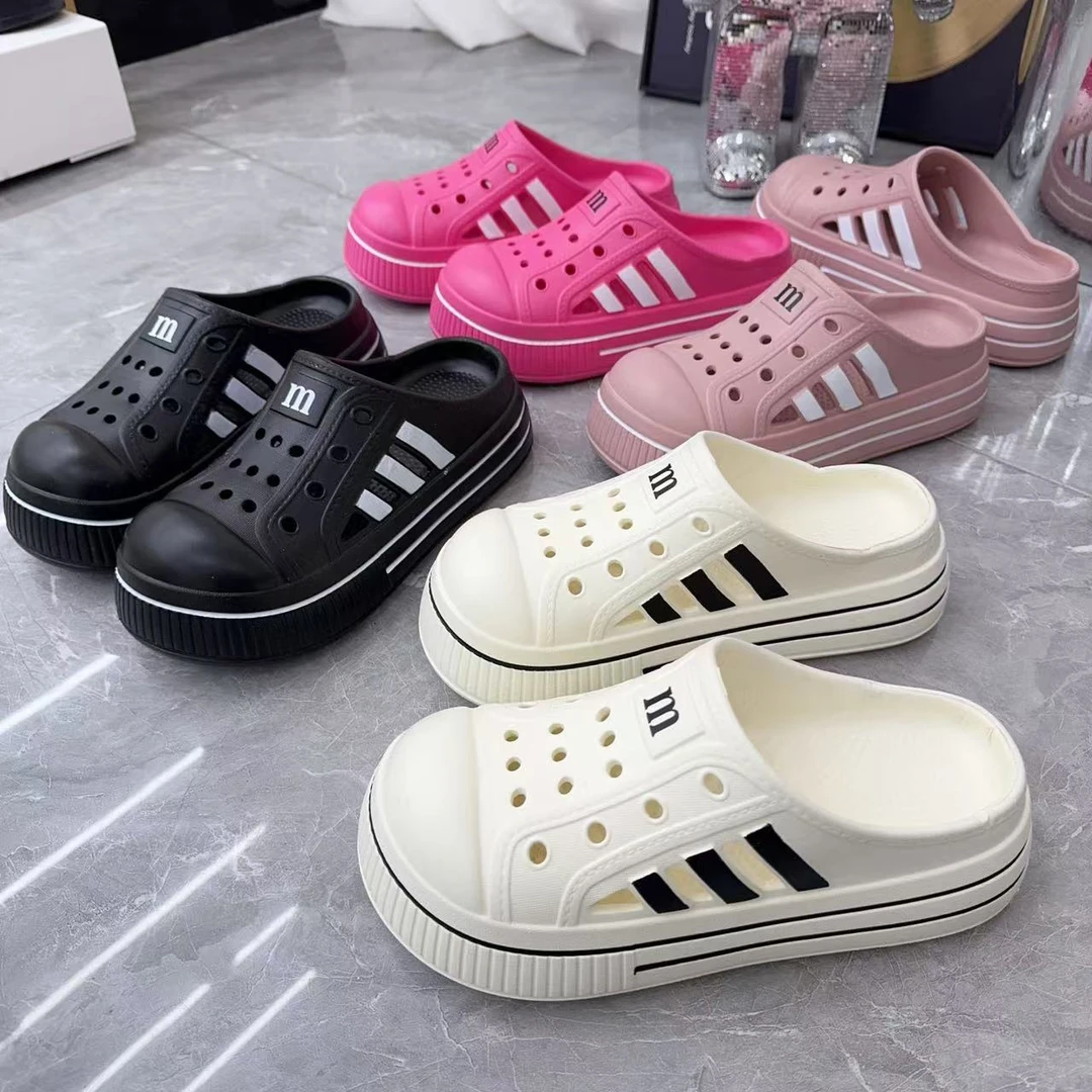 852新款时尚包头EVA厚度洞洞凉鞋透气半拖