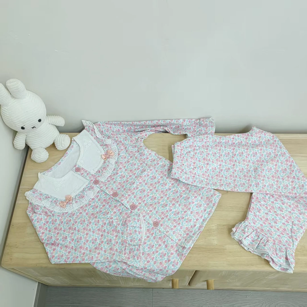 新款春季温柔碎花睡衣套装2092