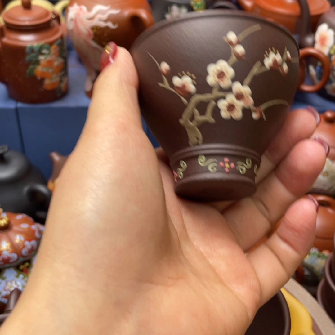 茶杯红泥紫砂主人杯100cc