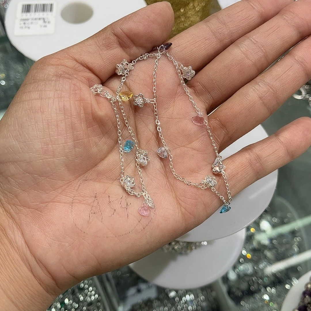 吊小花铜锆石十爱心彩镐。一米