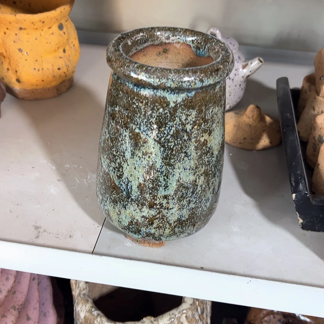 泥塑不**鱼古镇炻陶花盆