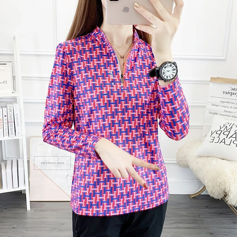 22C88户外速干女款长袖透气吸汗速干修身跑步运动旅行拍照徒步登