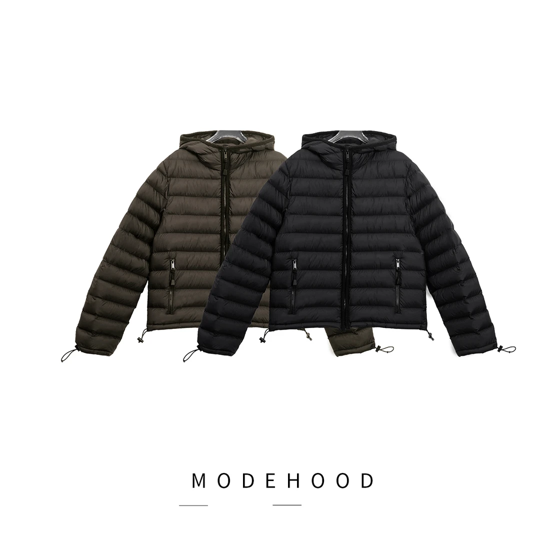 MODEHOOD伊凡【轻如鸿毛】95白鹅绒韩系日常排骨连帽鹅绒服Z-329