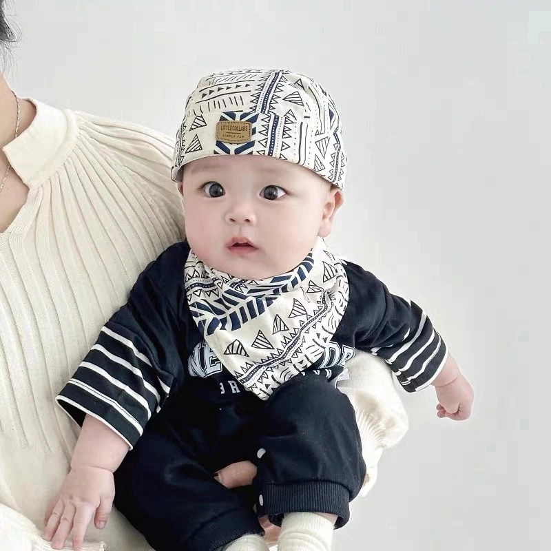 宝宝帽子春秋款男孩海盗帽洋气男宝春季薄款套头帽痞帅婴儿外出帽