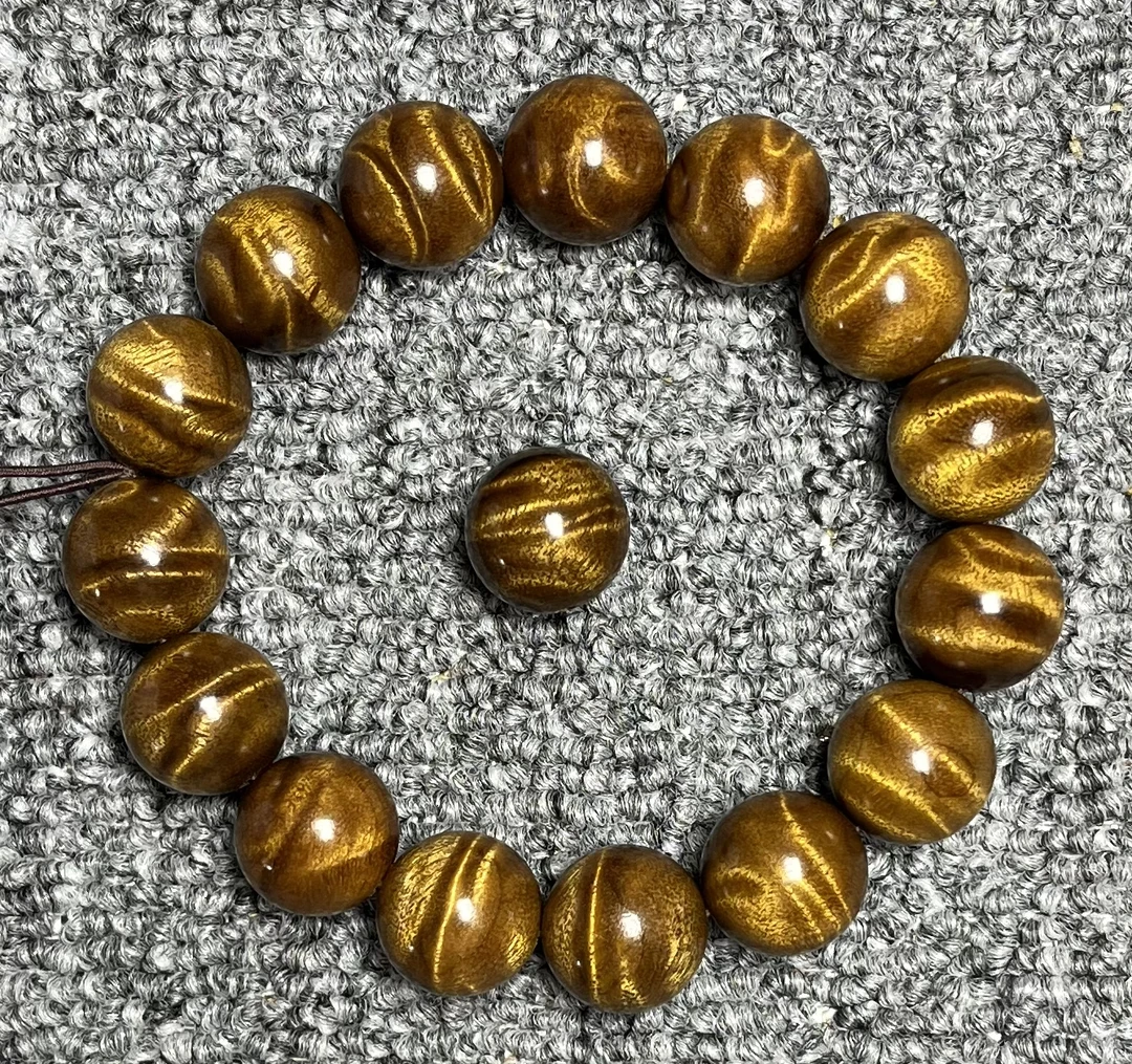 金丝楠黑金老料1.5闪电龙胆手串