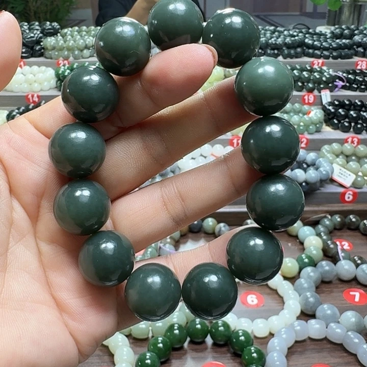 未镶嵌手链和田玉新疆且末蓝卡18