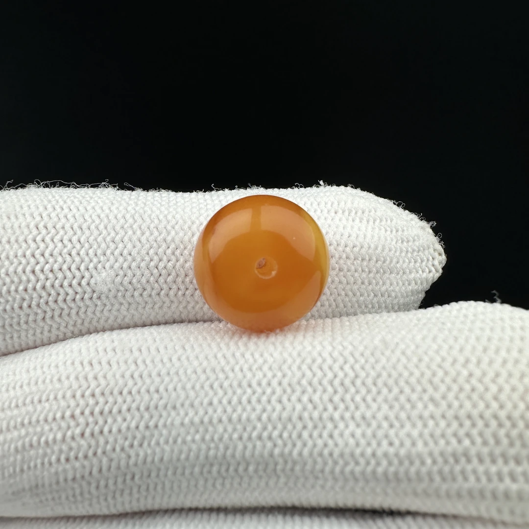 K1288天然原矿蜜蜡 鸡油红扣子13*8.5mm支持复检假一罚十