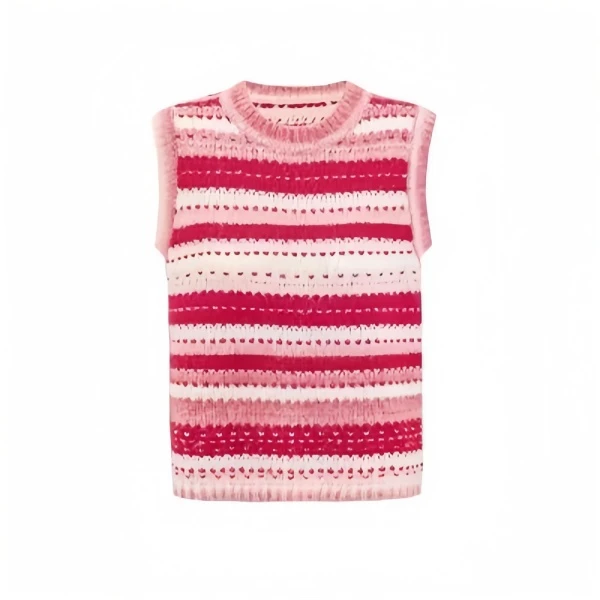 A2022 205春季新款时尚宽松休闲圆领条纹针织衫