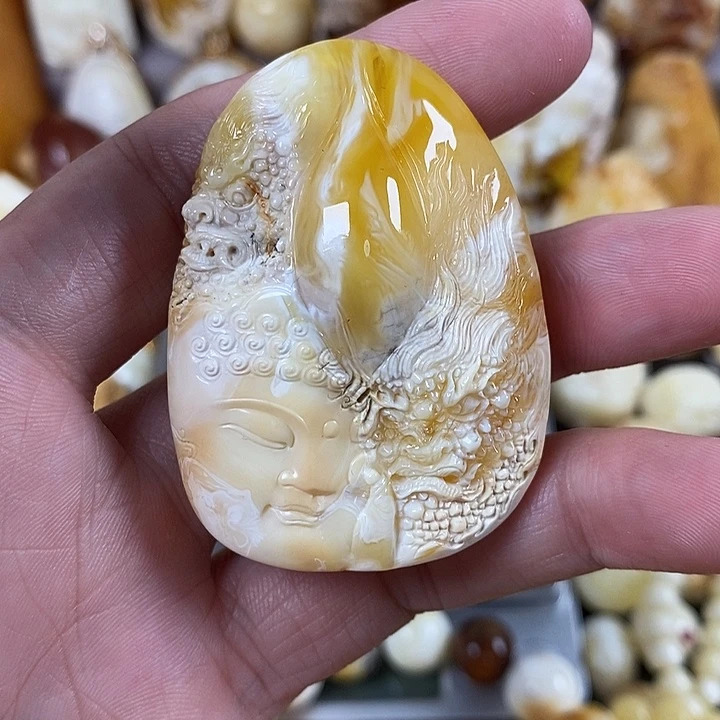 巡***河裸石琥珀未镶嵌我