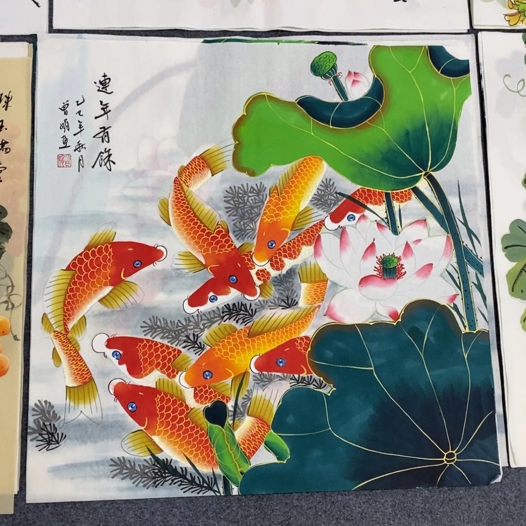 国画尺寸70✖️70精品斗方手绘画