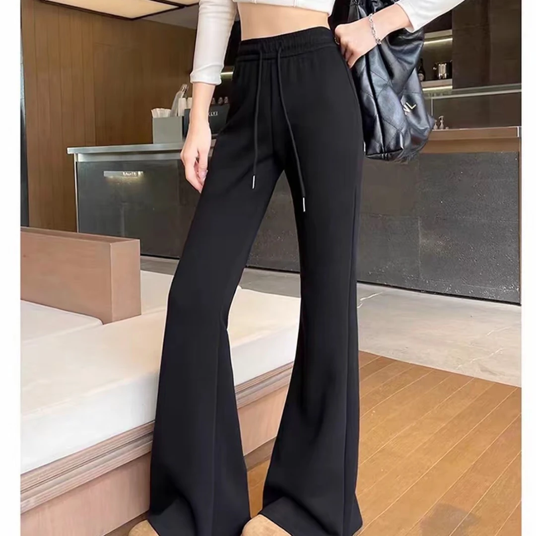 新号主播加绒加厚喇叭马蹄裤  不挑身材微喇显瘦超柔防风裤子