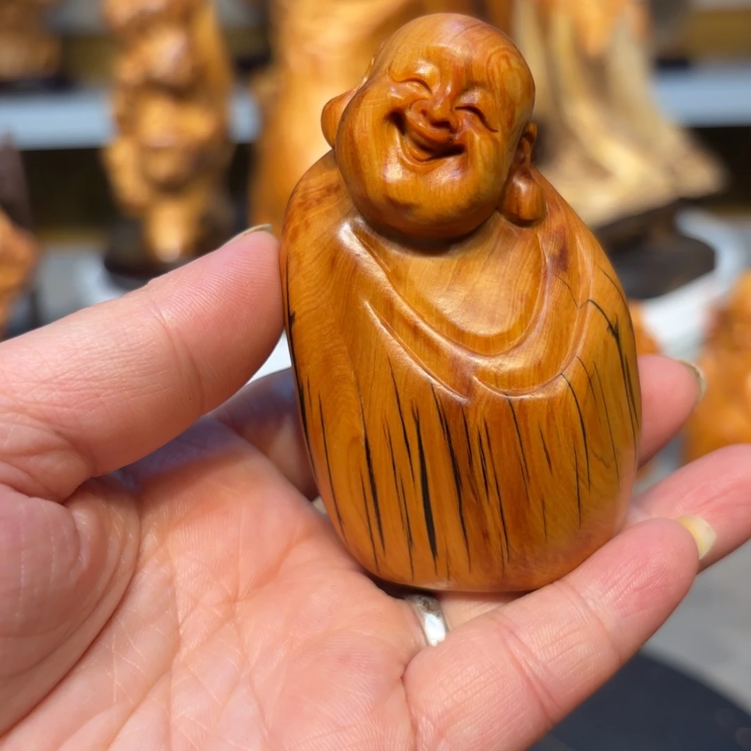 木太行崖柏弥勒佛