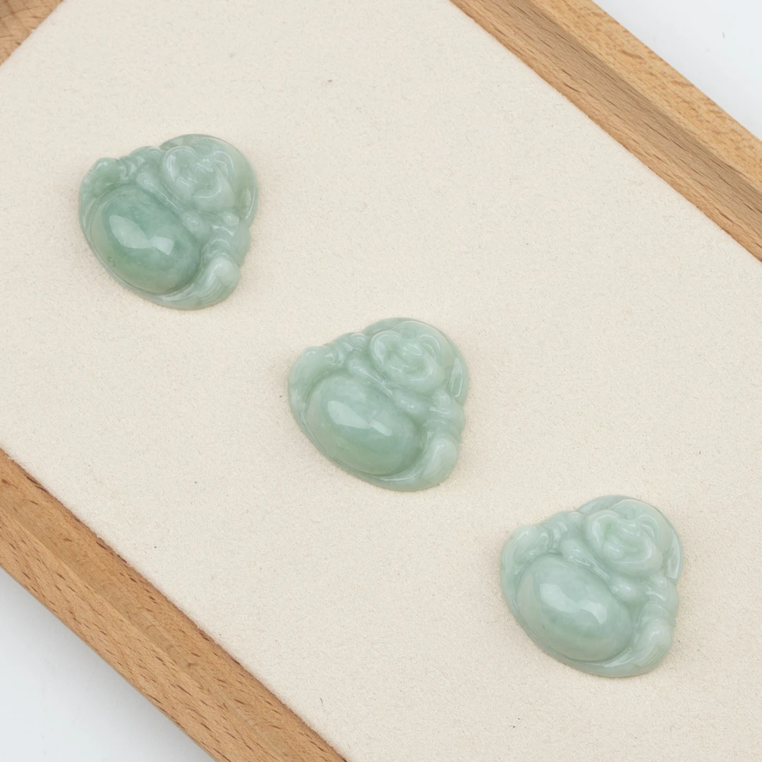 天然翡翠A货 中号绿色佛公吊坠挂坠项链 （多样性发其一）送绳0006