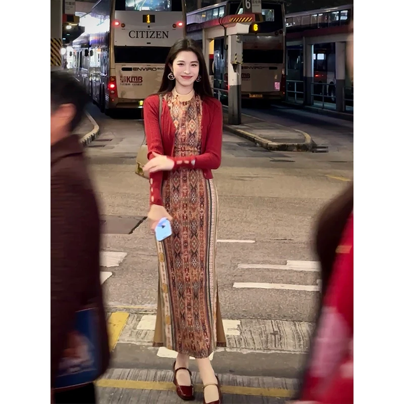 凌茜【画织】新中式显瘦长袖气质针织中国风春秋女款百搭毛织开衫