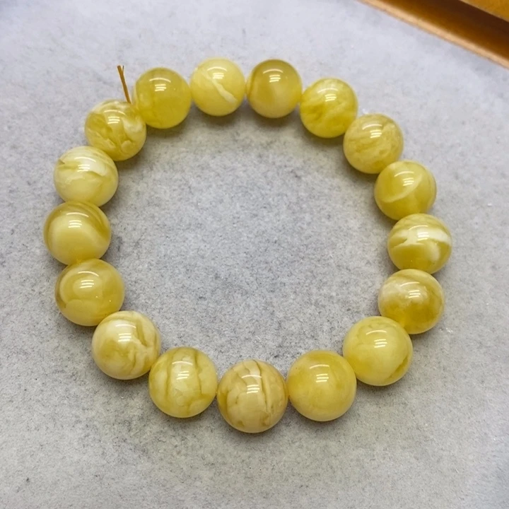 蜜蜡裸石未镶嵌手串