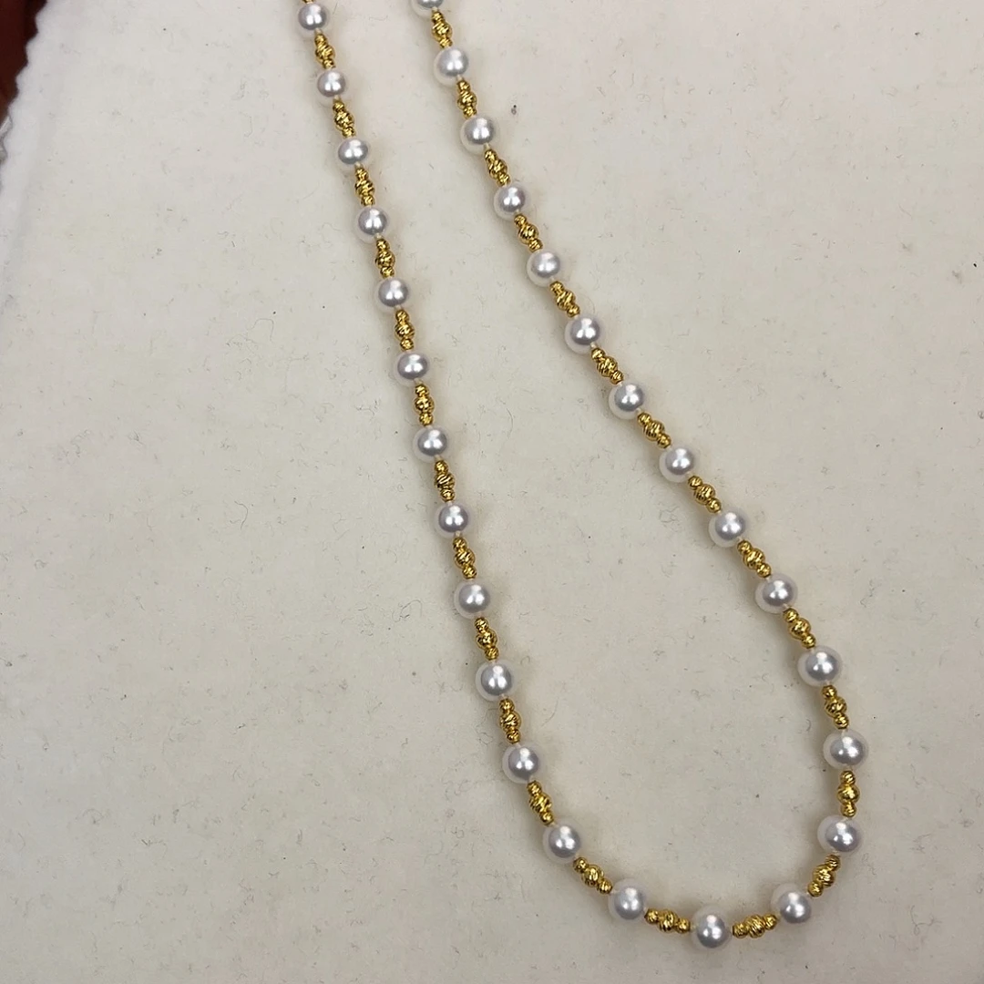 银S925镶嵌颈饰淡水珍珠5-6mm