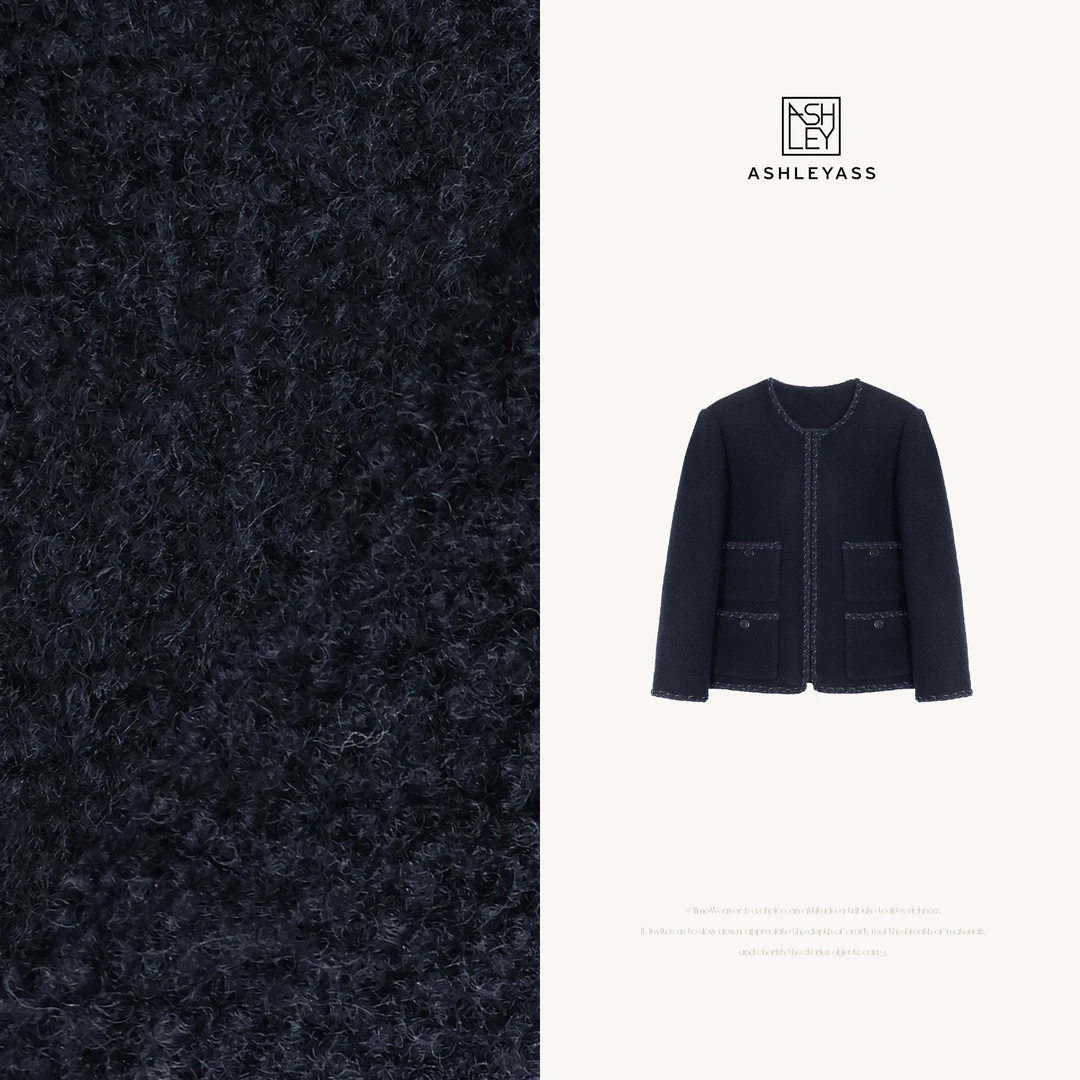 ashleyass“康鹏街31号”口袋重工长袖外套LSS241181Y品质女装