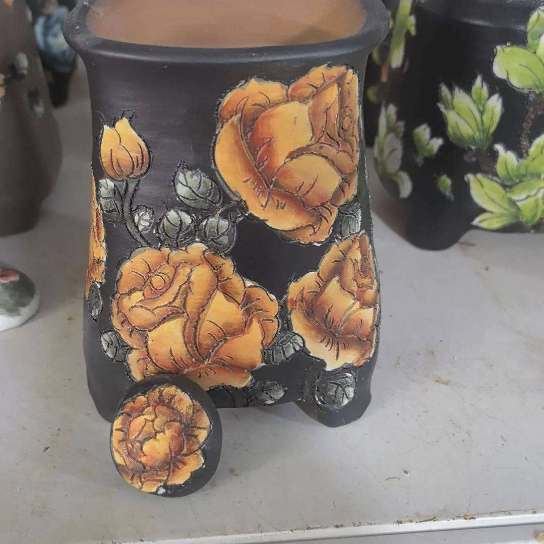 红泥花盆景德镇花盆