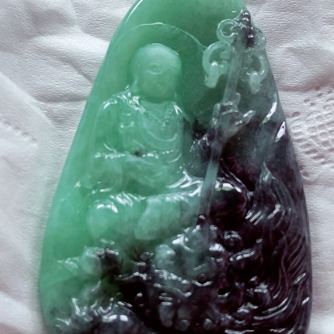 翡翠挂件未镶嵌地藏王菩萨