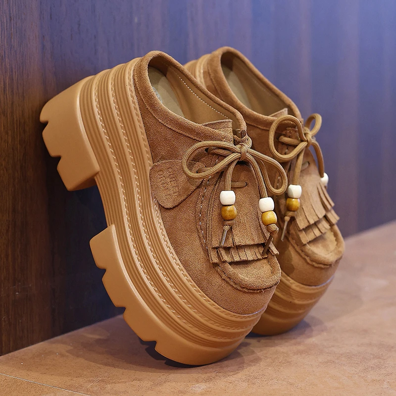 小个子勃肯鞋女2025新款秋季百搭松糕厚底增高包头半拖鞋网红爆款