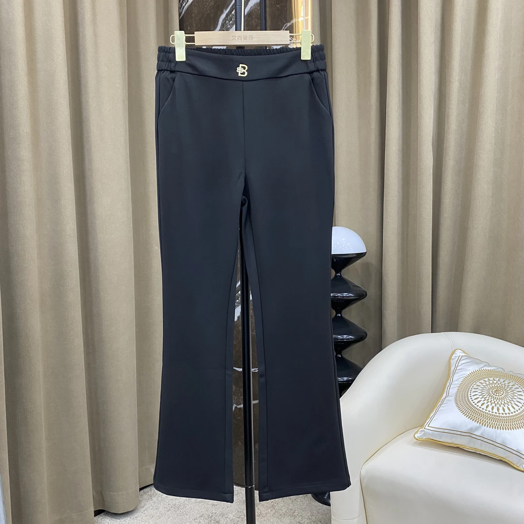 【MK64】妈妈装裤子薄款松紧腰宽松显瘦高腰中老年人女装微喇裤