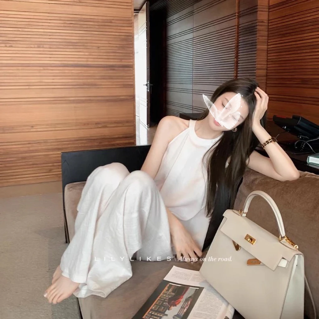 Urban高智系列"亚麻天丝肌理感气质女人味套装系列上衣加阔腿裤